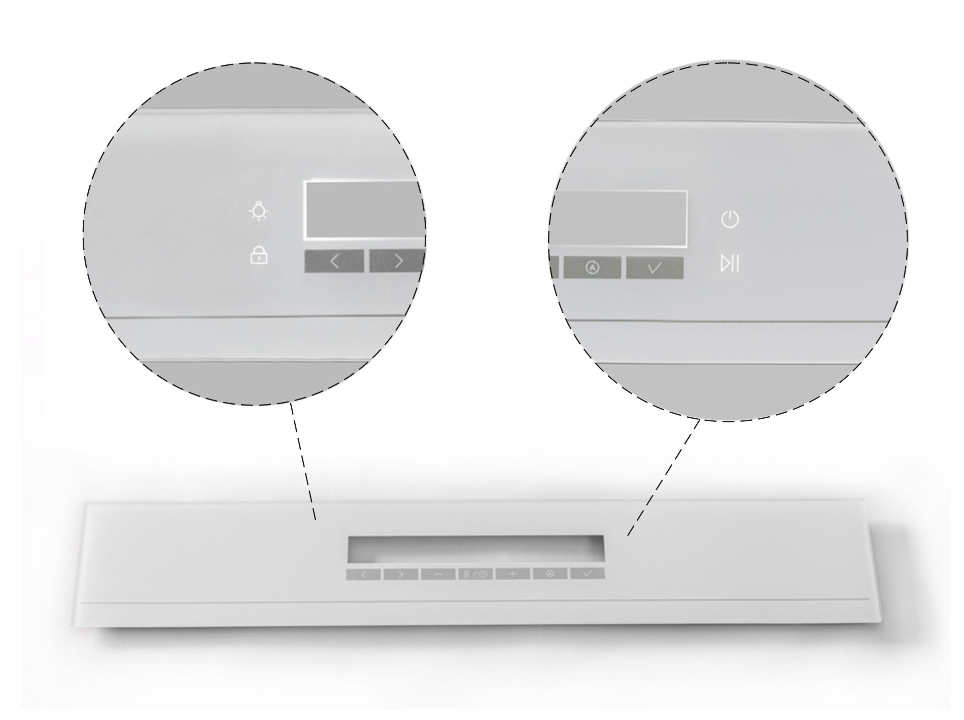 Glass Control Panel With Semi-transparent Mark 